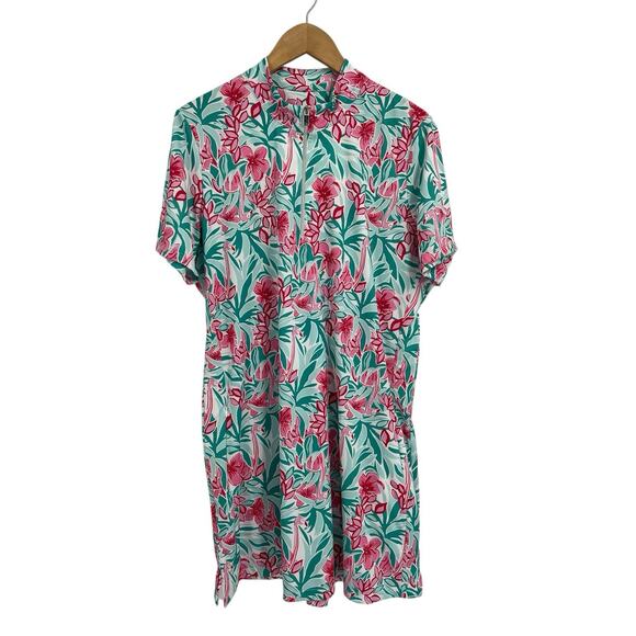 Tail Flamingo Tropical Print Zip Pocket Golf Tennis Dress XL - Picture 1 of 6